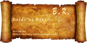 Balási Kitti névjegykártya