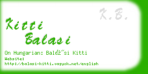 kitti balasi business card